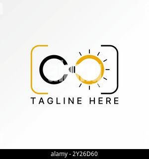 Logo Design Grafikkonzept kreative abstrakte Premium Vektor Vorrat erste CO Schriftart Watt elektrische Glühlampe Lampe. Im Zusammenhang mit Monogramm Typographie SMART Stock Vektor