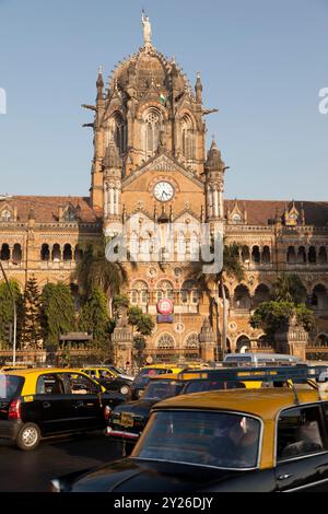 Chhatrapati Shivaji Terminus ist ein UNESCO-Weltkulturerbe. Victoria Railway Endstation, Mumbai, Indien. Stockfoto