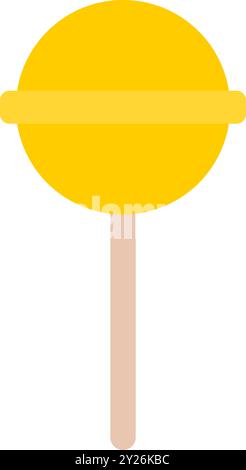 Lutscher-Symbol. Gelbes Lutscher-Symbol. Stock Vektor