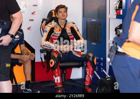 Luca Marini während des MotoGP-Tests am Montag auf dem Misano World Circuit Marco Simoncelli am 9. September 2024 in Misano Adriatico, Italien. Stockfoto