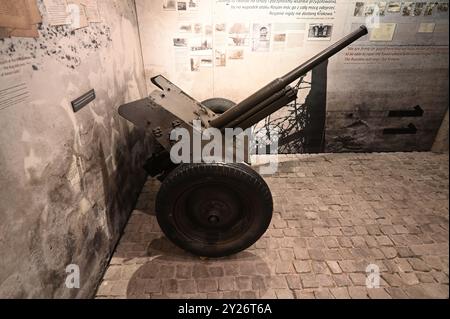 Leichte Artillerie in der Oscar Schindlers Fabrik in Krakau. Stockfoto