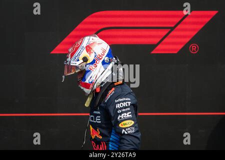 Monza, Italien. 31. August 2024. Formel 1 Pirelli Gran Premio D'Italia. Samstag, Qualifikation. Max Verstappen, Red Bull, enttäuscht nach Platz 7 Stockfoto