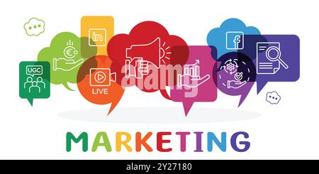 Marketing Banner Design für Websites, soziale Medien, Präsentationen, Poster, Infografiken. Stock Vektor