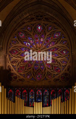 Die Nidaros Kathedrale in Trondheim alter Name der Stadt Nidaros ist eine der wichtigsten Kirchen Norwegens. Innenansicht. Stockfoto