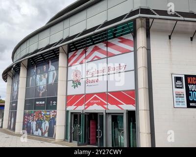 London, Vereinigtes Königreich, 7. August 2024:- Ein Blick auf das Twickenham Stadium, das Heimstadion der englischen Rugby Union Stockfoto