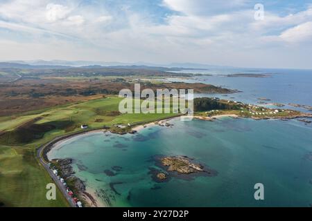 Traigh Beach und Arisaig Beach sind Teil der Silver Sands of Morar, in der Nähe von Mallaig, Lochaber, Schottland. Stockfoto