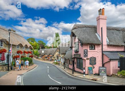 The Old Thatch Teashop und The Village Inn Pub, Church Road, Shanklin, Isle of Wight, England, UK Stockfoto