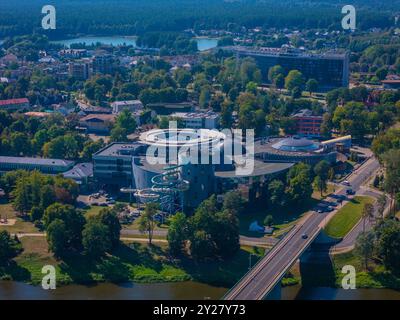 Druskininkai, Litauen. Panoramablick über die Drohne auf das litauische SPA-Resort Stockfoto