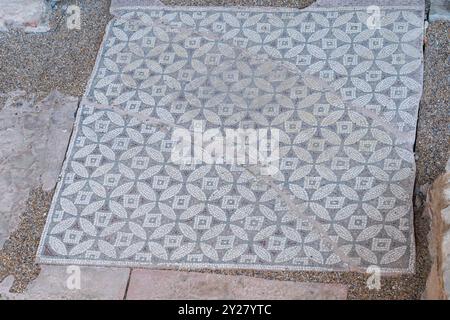 Altes Mosaik am Boden: Teil von Stobi, mazedonische Stadt aus 359 v. Chr Stockfoto