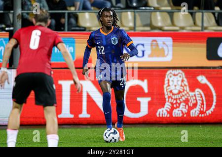 Venlo, Niederlande. September 2024. VENLO, NIEDERLANDE - 9. SEPTEMBER: Ibrahim Cissoko aus den Niederlanden U23 dribbelt während des Qualifikationsspiels der U23-Europameisterschaft zwischen den Niederlanden U23 und Georgien U23 im Stadion de Koel am 9. September 2024 in Venlo, Niederlande. (Foto: Broer van den Boom/Orange Pictures) Credit: Orange Pics BV/Alamy Live News Stockfoto