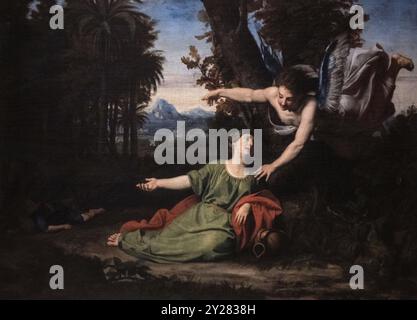 Nicolas Colombel: "Der Engel erscheint Hagar und Ismael in der Wüste" (1682) Stockfoto