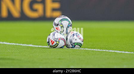 firo : 07.09.2024 , Fußball, Fußball, internationales Spiel DFB Nationalmannschaft Männer Nations League Deutschland - Ungarn Ball der Nations League Einleger Stockfoto