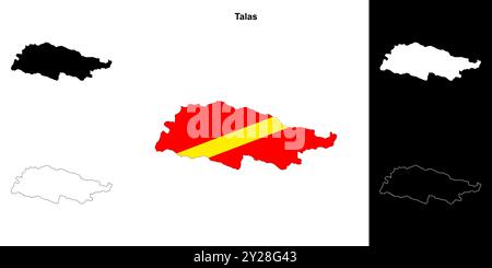 Umrisskarten für Region Talas Stock Vektor