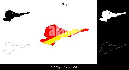 Umrisskarte für Chuy-Region Stock Vektor