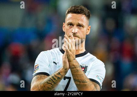 Oslo, Norwegen. September 2024. Österreich Marko Arnautovic nach dem Spiel in der Euro-Qualifikation zwischen Norwegen und Österreich im Ullevaal Stadion in Oslo am 9. September 2024 Credit: RTC FOTO/Alamy Live News Stockfoto