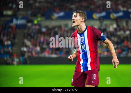 Oslo, Norwegen. September 2024. Norwegen Martin Odegaard während des Spiels in der Euro-Qualifikation zwischen Norwegen und Österreich im Ullevaal Stadion in Oslo am 9. September 2024 Credit: RTC FOTO/Alamy Live News Stockfoto