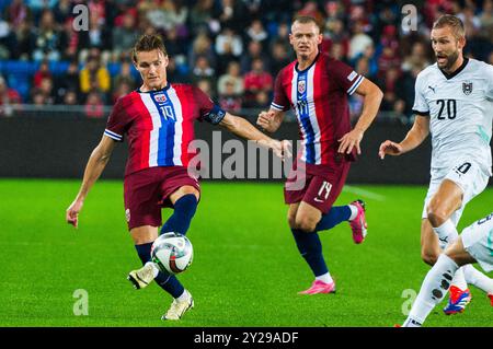 Oslo, Norwegen. September 2024. Norwegen Martin Odegaard während des Spiels in der Euro-Qualifikation zwischen Norwegen und Österreich im Ullevaal Stadion in Oslo am 9. September 2024 Credit: RTC FOTO/Alamy Live News Stockfoto