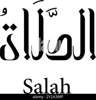 Islamische Kalligraphie-Vektorkunst, eine visuell beeindruckende Darstellung arabischer Schrift, oft mit komplizierten, fließenden Linien und geometrischen Designs Stock Vektor