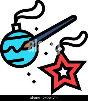 diy Feiertagsdekorationen Farbe Symbol Vektor Illustration Stock Vektor