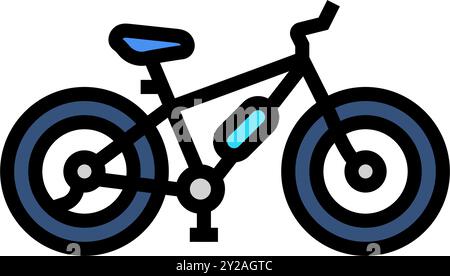 FAT Biking Winter Farbe Symbol Vektor Illustration Stock Vektor