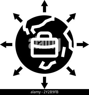 Markterweiterung Moderne Business Glyphe Symbol Vektor Illustration Stock Vektor