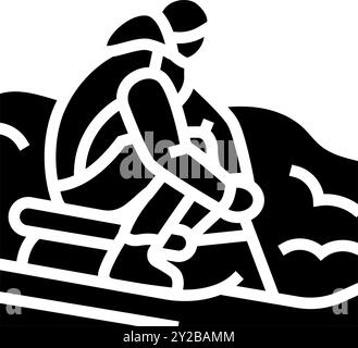 Rodeln Winter Glyphe Symbol Vektor Illustration Stock Vektor