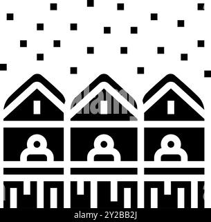 Wintermarkt Winter Glyphe Icon Vektor Illustration Stock Vektor