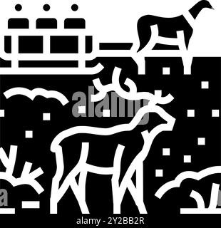 Winter Wildtier Safari Winter Glyphe Icon Vektor Illustration Stock Vektor