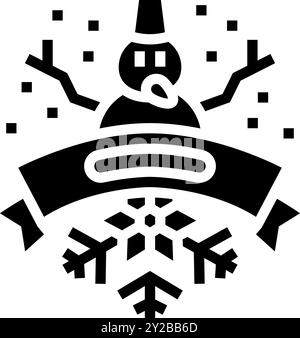 Winter Karneval Winter Glyphe Icon Vektor Illustration Stock Vektor