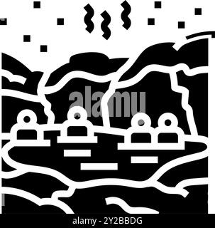 Tauchen Sie in heißen Frühling Winter Glyphe Icon Vektor Illustration Stock Vektor
