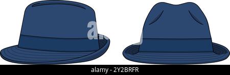 Fedora hat Vektorvorlage Illustration Stock Vektor