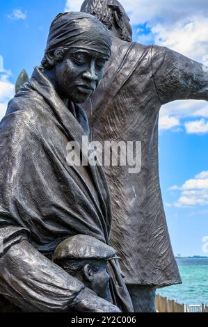 Teil des Gateway to Freedom International Memorial, einer Metallskulptur zum Gedenken an die Underground Railroad. Stockfoto