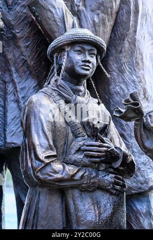 Teil des Gateway to Freedom International Memorial, einer Metallskulptur zum Gedenken an die Underground Railroad. Stockfoto