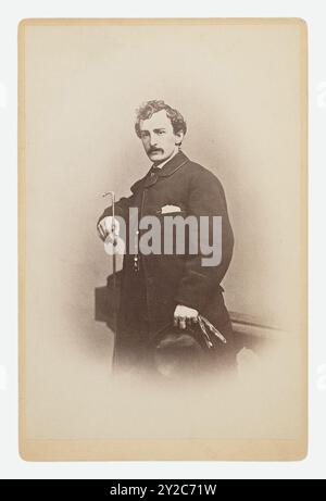 Kabinettskarte des US-amerikanischen Schauspielers John Wilkes Booth (1838–1865), auch bekannt als Attentäter des US-Präsidenten Abraham Lincoln, 1860 Stockfoto