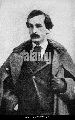 Porträt von John Wilkes Booth, Attentäter des US-Präsidenten Abraham Lincoln, um 1865 - gerastertes Foto Stockfoto