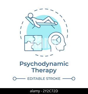 Psychodynamische Therapie: Weiches blaues Konzeptsymbol Stock Vektor