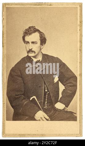 Porträt von John Wilkes Booth, Attentäter des US-Präsidenten Abraham Lincoln, Foto von Alex Gardner - um 1865 Stockfoto