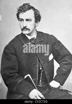 Porträt von John Wilkes Booth, Attentäter des US-Präsidenten Abraham Lincoln, Foto von Alex Gardner um 1865 Stockfoto