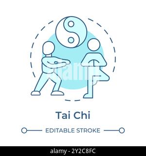 Tai-Chi-Symbol in sanftem Blau Stock Vektor