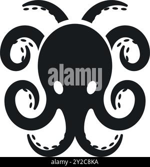 Einfaches Logo-Design eines Oktopus. Minimalistische Vektorillustration. Stock Vektor
