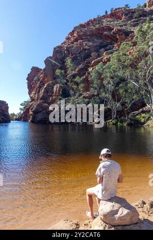 Ellery Creek Big Hole, Namatjira Drive, Hugh, West MacDonnell National Park (Tjoritja), Northern Territory, Australien Stockfoto