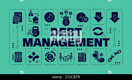 Das grüne Wort-Konzept des Schuldenmanagements Stock Vektor