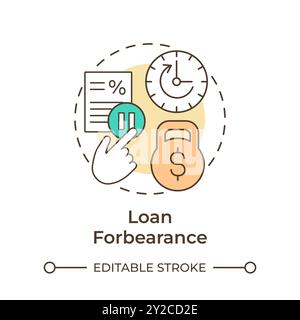 Mehrfarbiges Konzeptsymbol für Kreditaufschub Stock Vektor