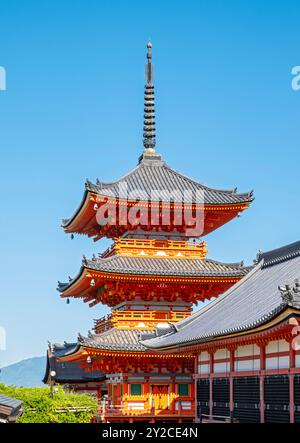 Sanju-no-to - dreistöckige Pagode, Kiyomizu-dera-Tempel, Kyoto, Japan Stockfoto