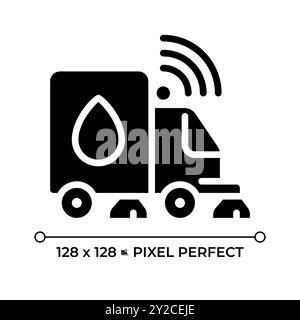 Street Sweeper Pixel Perfect Black Glyph Symbol Stock Vektor