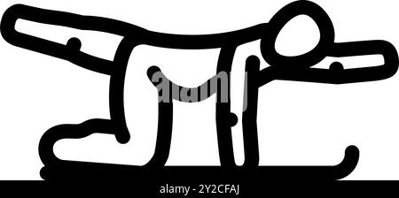 Vogel Hund Pose schwanger Fitness Linie Symbol Vektor Illustration Stock Vektor