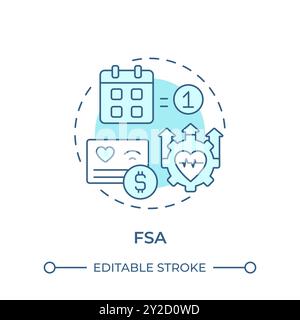 FSA-Symbol für sanftes blaues Konzept Stock Vektor