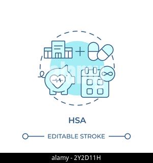 HSA-Symbol für sanftes blaues Konzept Stock Vektor
