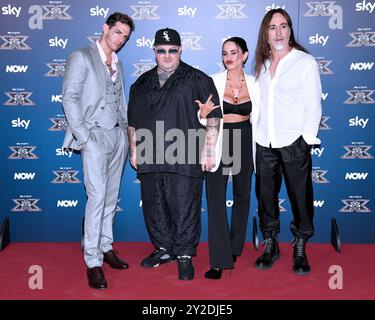 Mailand, Präsentation X Factor 2024 – Achille Lauro, Jake La Furia, Paola Iezzi, Manuel Agnelli Stockfoto