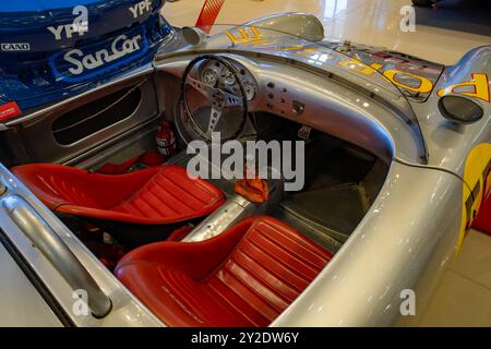 Ein 1954er Porsche 550 Spyder-Nachbau im Museo Termas de Rio Hondo, Termas de Rio Hondo, Argentinien. Stockfoto